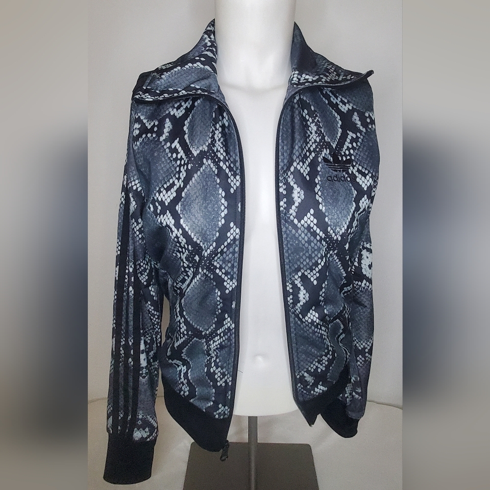 Adidas Size XS - The Brand w/3 Stripes Gray and Black Jacket -Snake Print - Picture 3 of 13